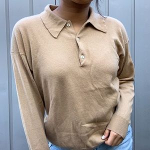 🤎 Gorgeous 100% cashmere collared sweater 🤎